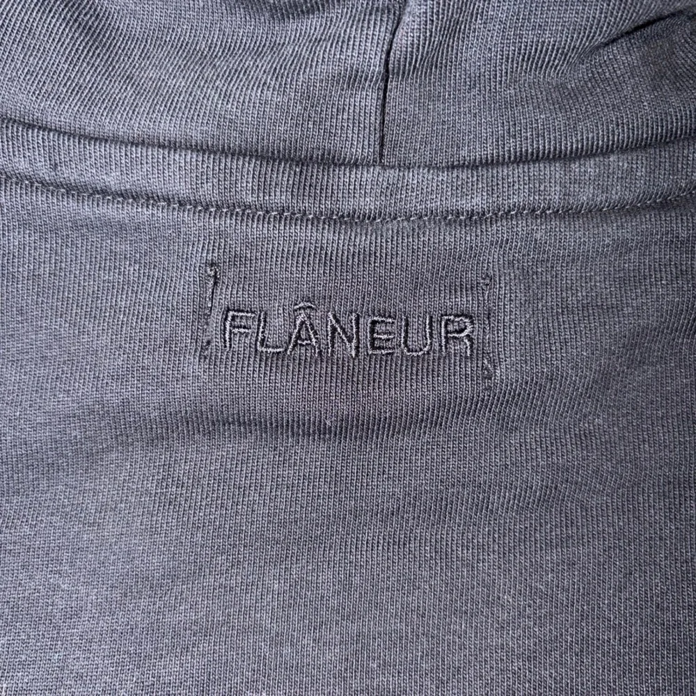 Flaneur Homme Script Logo Hoodie Mens Large Black Sweatshirt Streetwear